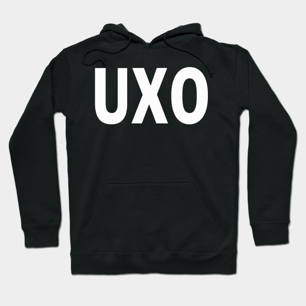 UXO large text Hoodie by The Blue Deck